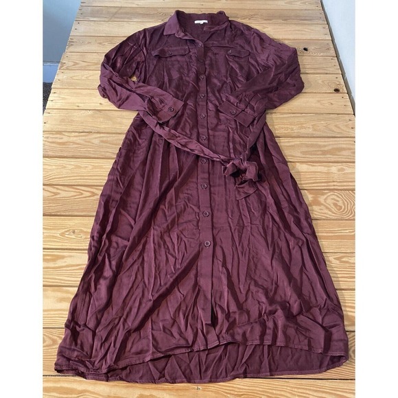 Side Stitch Dresses & Skirts - NEW Side Stitch Midi Shirt Dress Size Medium Women’s Berry Patch Pockets